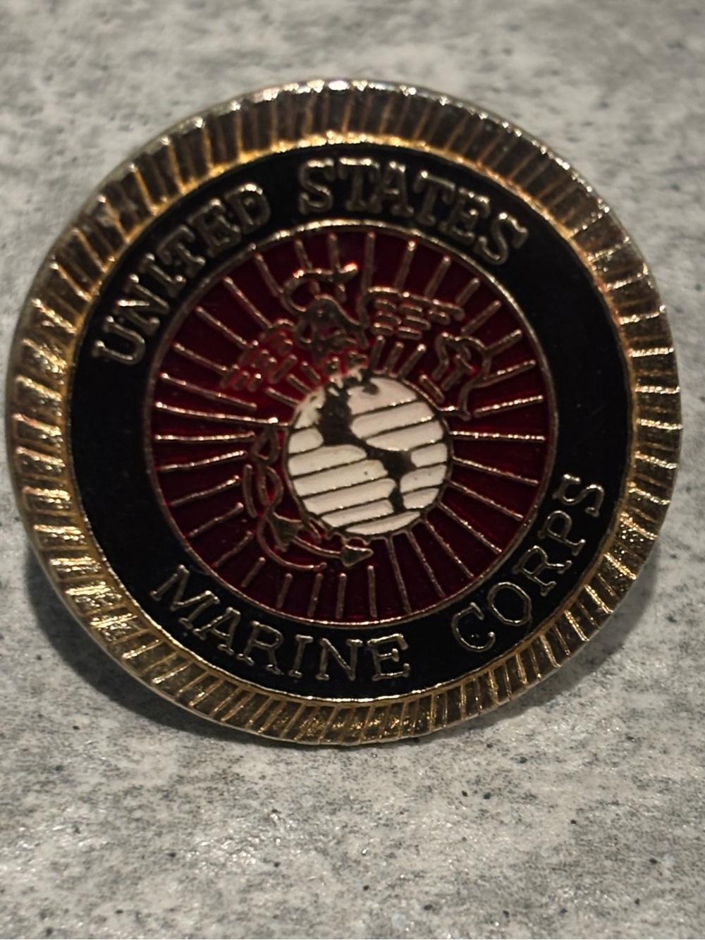 United States Marine Corps Gold & Red Enamel Lapel Pin